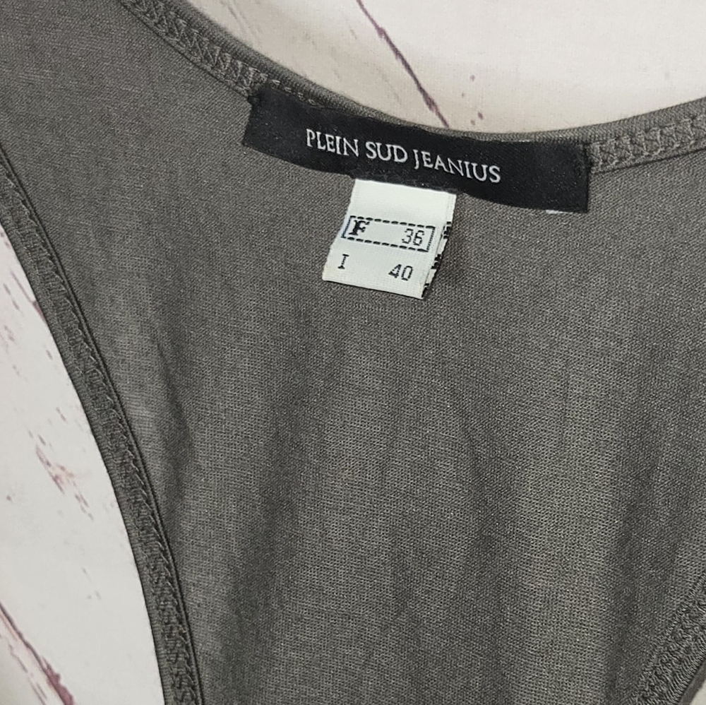 Plein Sud Y2K Tank Top Olive Green Size 6 - Picture 4 of 4